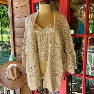Lucky Brand Crochet Cardigan